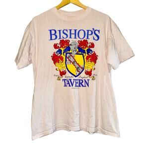 Vintage Single Stitch Bishops Tavern T-Shirt Lancaster England USA LG Tharshed